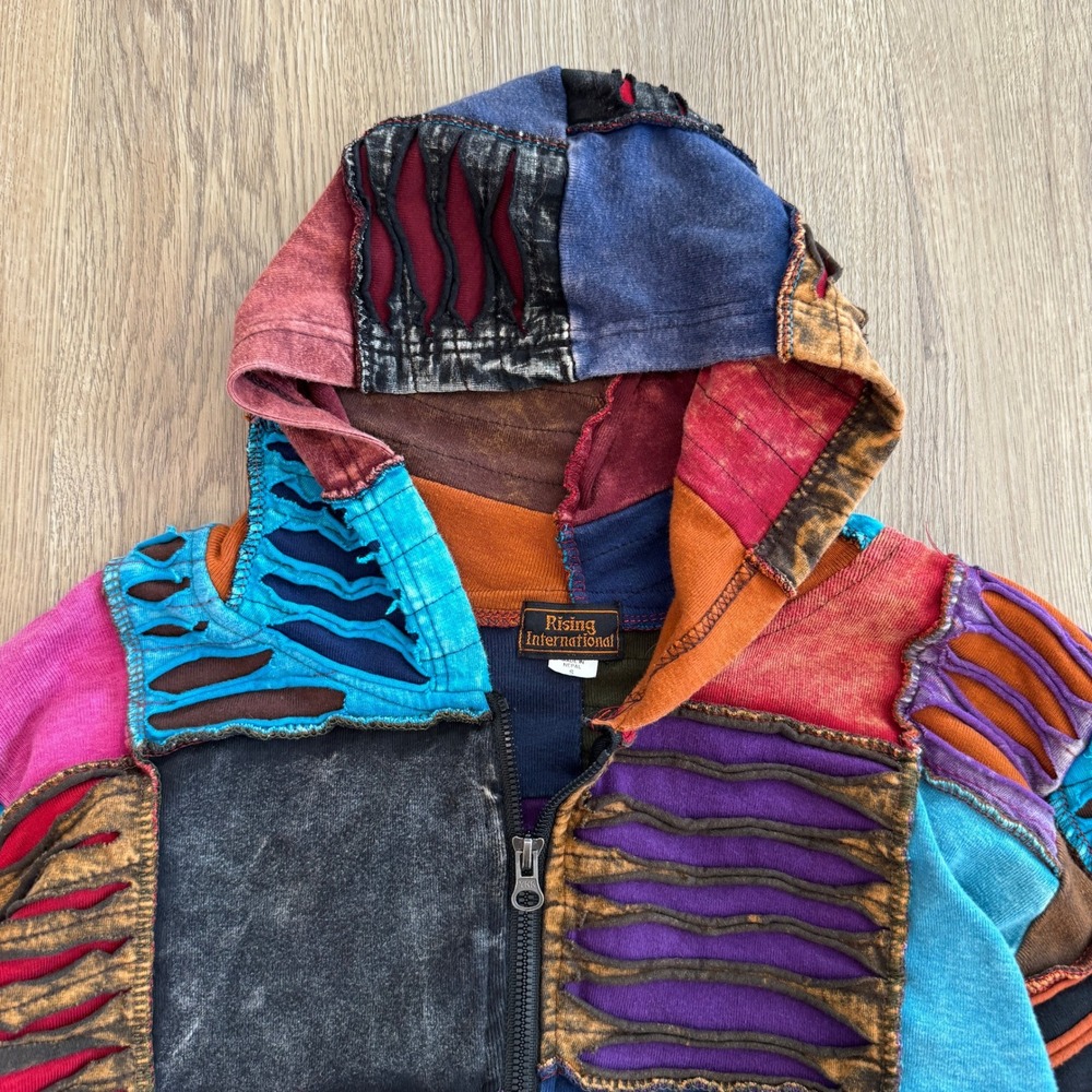 Rising International Multi-Color Patchwork Zip-Up Jacket - Picture 4 of 7